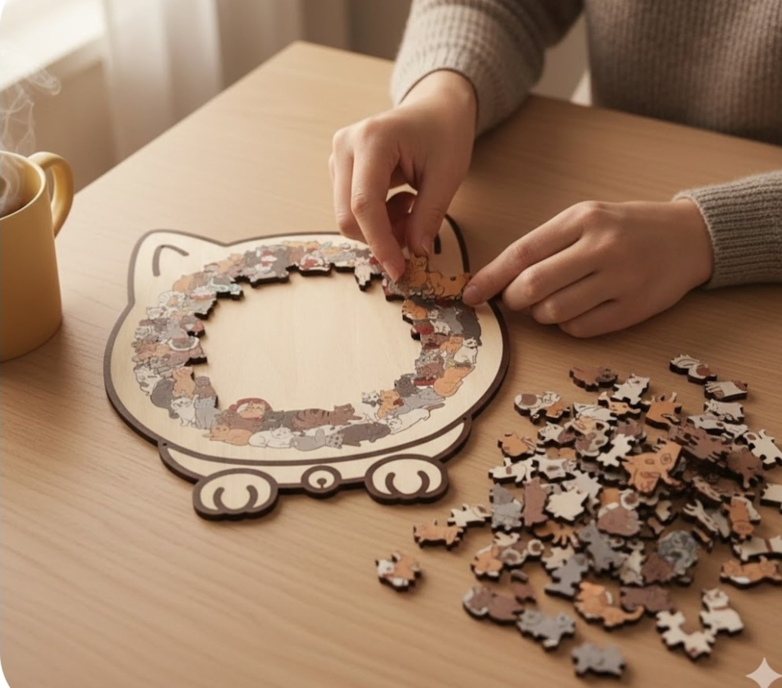 Puzzle 2D in legno - Gatto nello Spazio - Figured'Art Puzzle 2D in legno - Gatto nello Spazio - Figured'Art