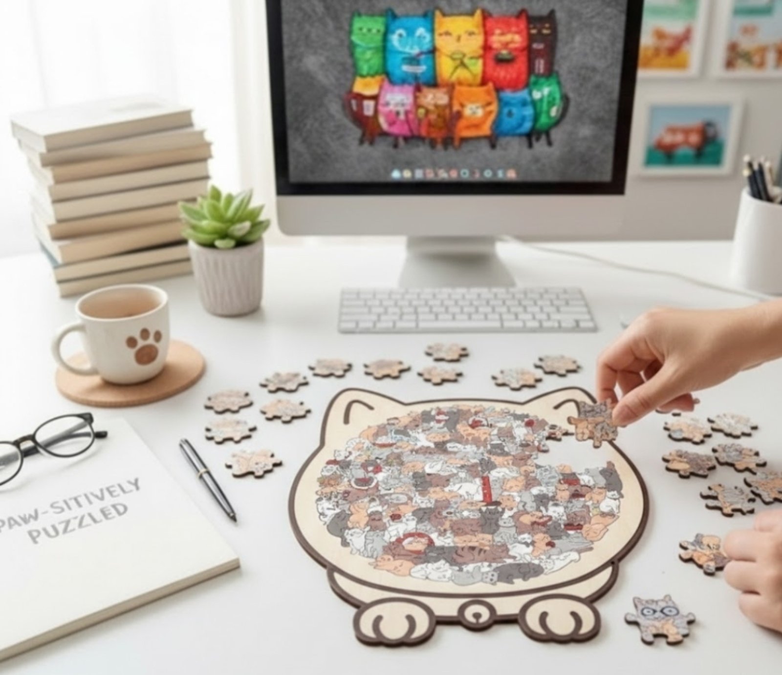 Puzzle 2D in legno - Gatto Mago - Figured'Art Puzzle 2D in legno - Gatto Mago - Figured'Art